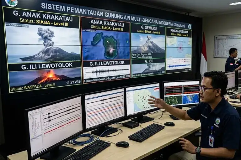 Di Balik Layar Erupsi: Bagaimana Teknologi Memantau "Serentak"-nya Empat Gunung Api Indonesia